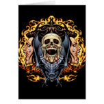 Skulls, Vampires and Bats Gothic Design by Al Rio Greeting Card