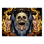 Skulls, Vampires and Bats Gothic Design by Al Rio Greeting Card