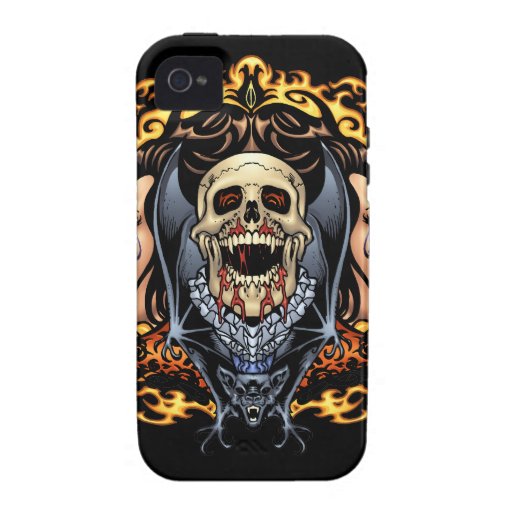Skulls, Vampires and Bats Gothic Design by Al Rio iPhone 4/4S Covers