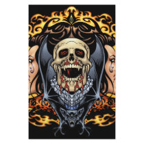 Skulls, Vampires and Bats Gothic Design by Al Rio Personalized Flyer