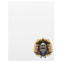Skulls, Vampires and Bats Gothic Design by Al Rio Letterhead Template