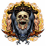 Skulls, Vampires and Bats Gothic Design by Al Rio Photo Sculpture