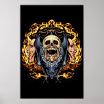 Skulls, Vampires and Bats Gothic Design by Al Rio Posters