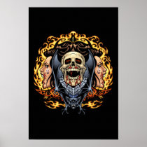 Skulls, Vampires and Bats Gothic Design by Al Rio Posters