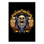 Skulls, Vampires and Bats Gothic Design by Al Rio Posters