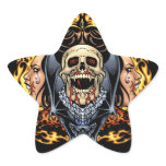 Skulls, Vampires and Bats Gothic Design by Al Rio Star Stickers
