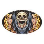 Skulls, Vampires and Bats Gothic Design by Al Rio Sticker