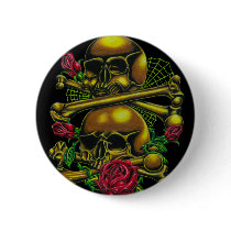 Skulls, Webs, and Roses buttons