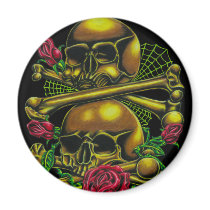 Skulls, Webs, and Roses magnets