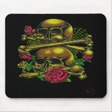 Skulls, Webs, and Roses Mousepad mousepad
