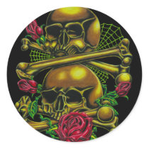 Skulls, Webs, and Roses Sticker