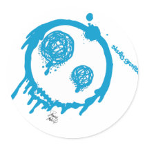 Skully Grafito Round Stickers