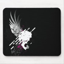 skullz. down winged. mousepads by asyrum skullz. down winged. mousepads