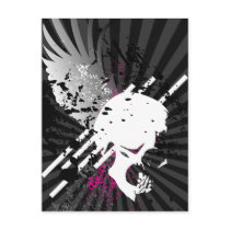skullz. down winged. postcards by asyrum skullz. down winged. postcards