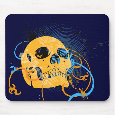 skullz. up twisted arrows. mouse mat by asyrum