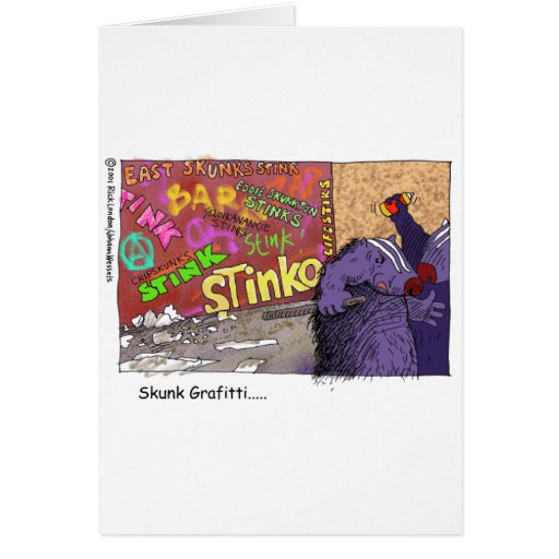 Skunk Graffiti Funny Cartoon Gifts & Tee Card | Zazzle