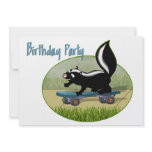 Skunk on a Skateboard  Birthday Invitation