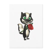 skunk with rose postcards by doonidesigns skunk with rose postcards
