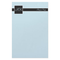 Sky & Black Color Block Stationery