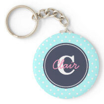 Sky Blue and Navy, Initial, and Name keychains