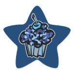 sky blue camouflage cupcake star stickers