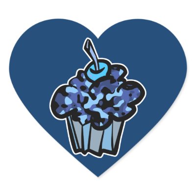 sky blue camouflage cupcake sticker Zazzle_sticker