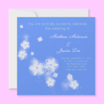 Himmel-Blau-Kirschblüten-Hochzeit einladungen