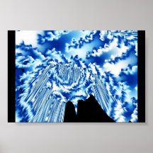 Sky Blue Cloud Burst Print