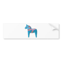 Sky Blue Dala Horse Bumper Sticker