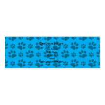 Sky blue dog paw print business card template