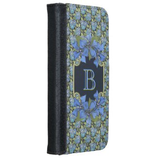 Sky Blue Forget-me-not Wildflowers Monogram