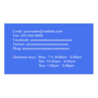 sky blue full information business card business card