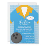 Sky Blue Join the Team Bowling Birthday Party invitations