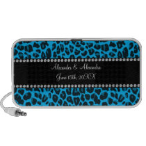 Sky blue leopard print wedding favors speaker system