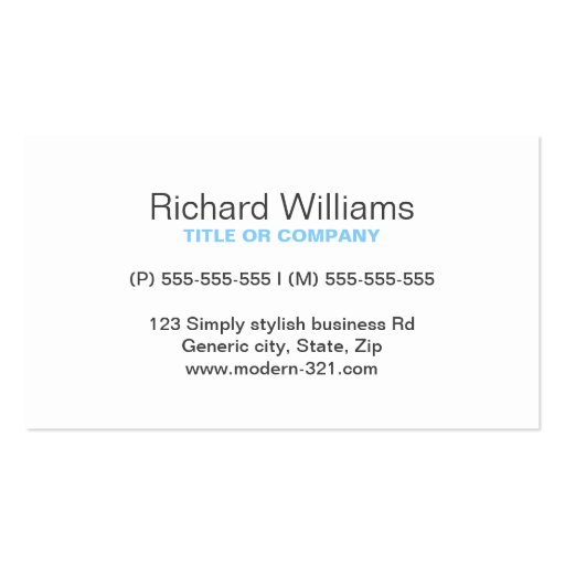 Sky blue modern generic simple elegant personal business card templates