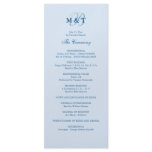 Sky Blue Monogram Wedding Program Rack Cards