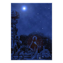 Sky Blue Nativity Invitation