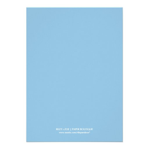 Sky Blue Nautical Anchor and Stripes Baby Shower Personalized Announcements