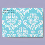 Sky Blue Ornate Wedding envelopes