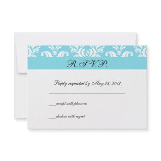 Sky Blue Ornate Wedding invitation