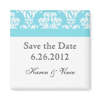 Sky Blue Ornate Wedding magnet