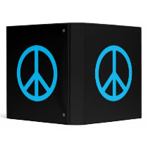 Sky Blue Peace Symbol Avery Binder by silhouette_emporium Sky Blue Peace Symbol Avery Binder