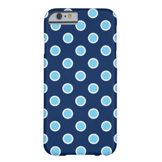 Sky Blue Polka Dots on Dark Blue iPhone 6/6s Case