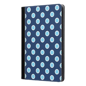 Sky Blue Polka Dots on Navy iPad Air 2 Folio Case