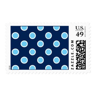 Sky Blue Polka Dots on Navy – Medium Postage Stamps