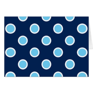 Sky Blue Polka Dots on Navy Thank You Card