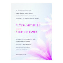 Sky Blue Purple Floral Formal Invitations