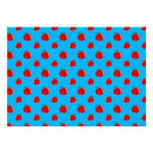 Sky blue red apple pattern custom announcement