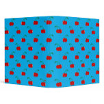 Sky blue red cherry pattern binders