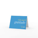 Sky blue yellow typography modern thank you note card